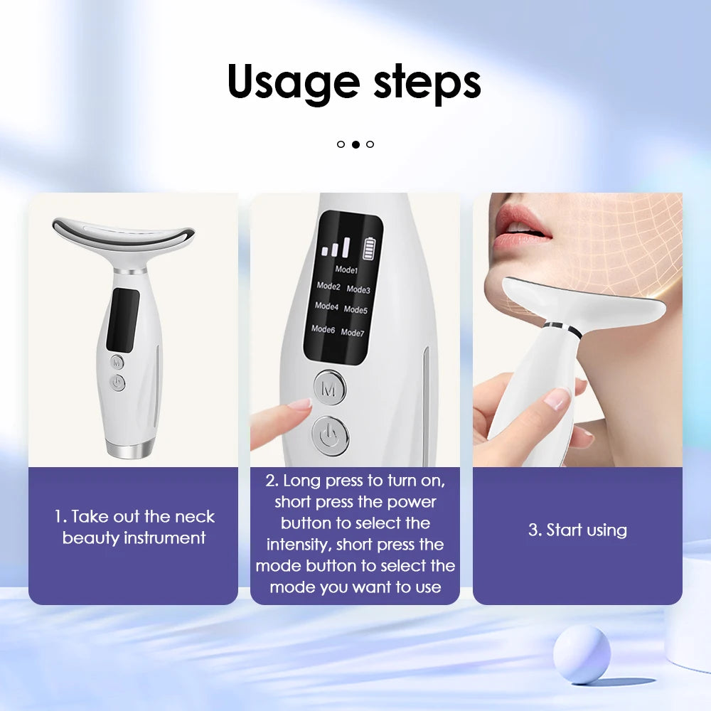 7-Color LED Neck & Face Lifting Massager