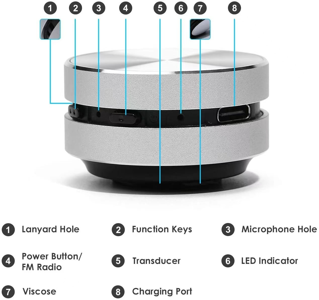 Portable Vibration Speaker with 360° Surround Sound